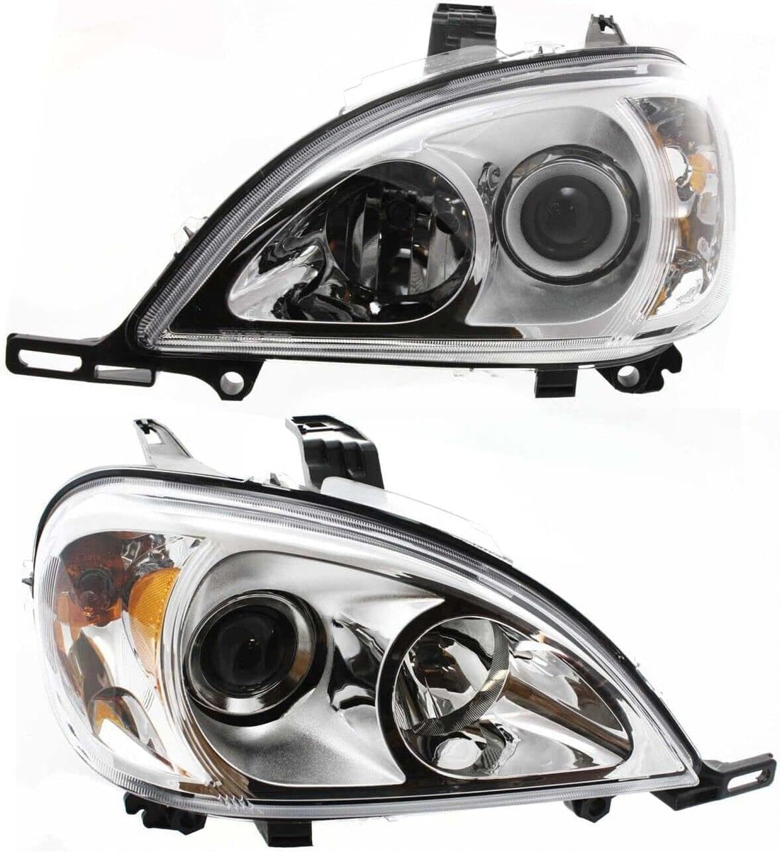 Front Headlights Assembly Halogen Right Passenger & Left Driver Side Direct Replacement Compatible With 2002-2005 Mercedes Benz ML-Class MB2502114 MB2503114 1638204961 1638205061