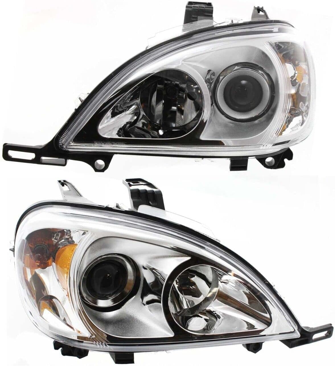 Front Headlights Assembly Halogen Right Passenger & Left Driver Side Direct Replacement Compatible With 2002-2005 Mercedes Benz ML-Class MB2502114 MB2503114 1638204961 1638205061
