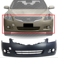 Front Bumper Cover Primed Direct Replacement Compatible With 2010-2012 Nissan Altima NI1000268 62022ZX00H