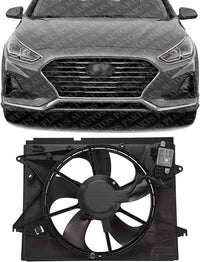 Front Radiator Cooling Fan Assembly Plastic Direct Replacement Compatible With 2018-2019 Hyundai Sonata HY3115160 25380C2500