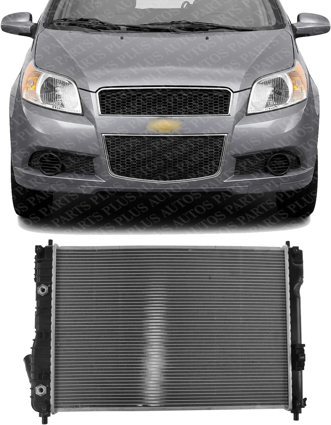 Front Radiator Aluminum Core Direct Replacement Compatible With 2009-2011 Chevrolet Aveo5 GM3010527 95227754