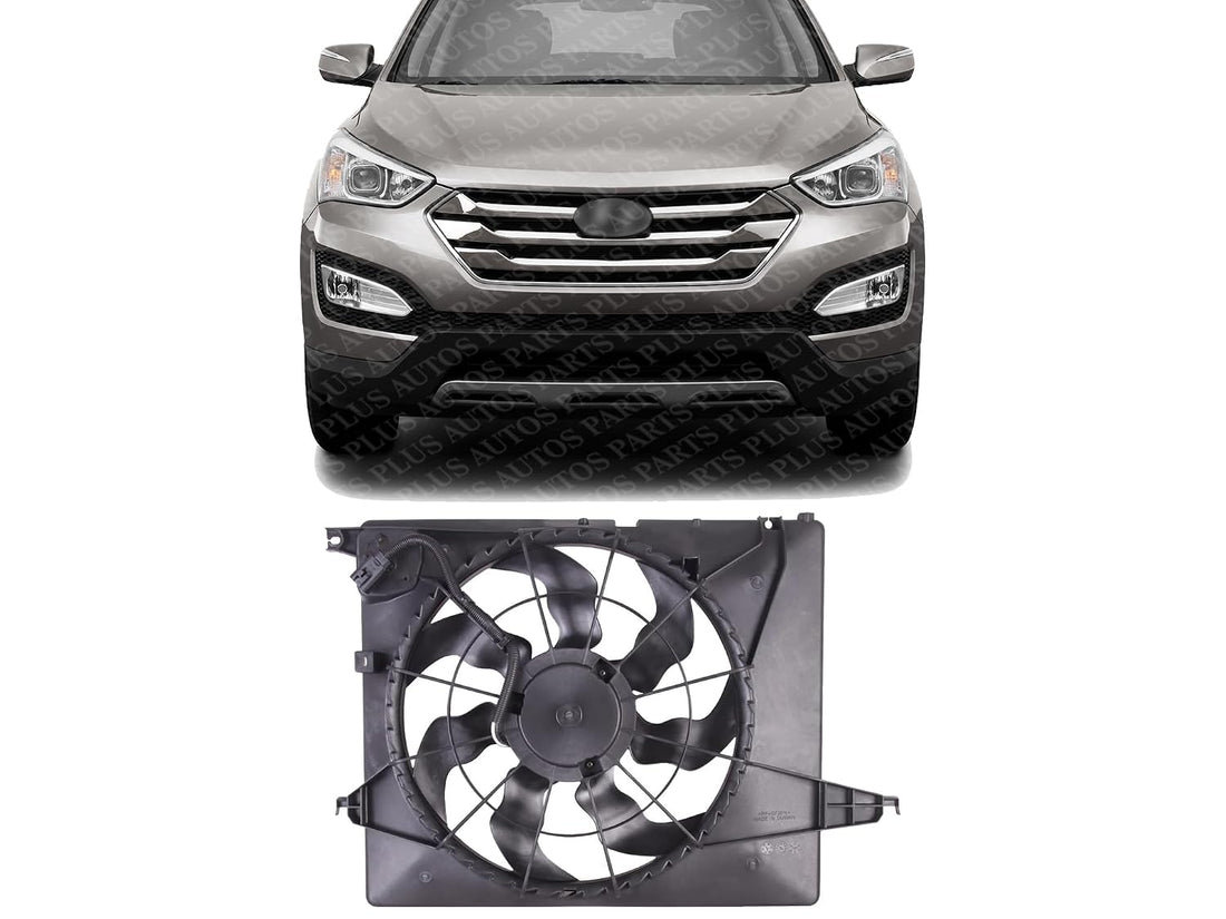 Front Radiator Fan Shroud Assembly Plastic Direct Replacement Compatible with 2013-2018 Hyundai Santa Fe Sport / 2014-2015 Kia Sorento HY3115142 253804Z000