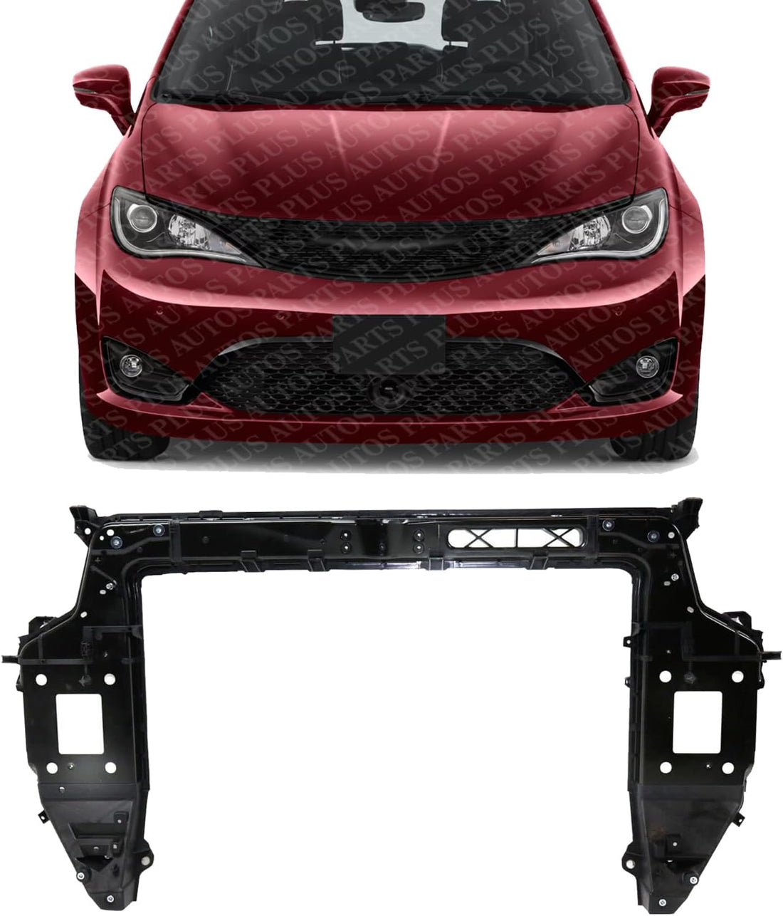 Front Radiator Support Plastic With Steel Direct Replacement Compatible With 2020-2021 Chrysler Voyager / 2017-2022 Pacifica CH1225287 68292241AB