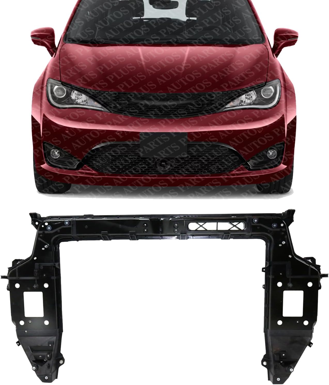Front Radiator Support Plastic With Steel Direct Replacement Compatible With 2020-2021 Chrysler Voyager / 2017-2022 Pacifica CH1225287 68292241AB