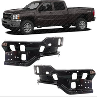 Set Of 2 Front Bumper Bracket Left Driver & Right Passenger Side Direct Replacement Compatible With 2011-2014 Chevrolet Silverado 2500HD 3500HD GM1067193 GM1066193 25883350 25883351