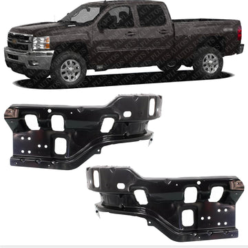 Set Of 2 Front Bumper Bracket Left Driver & Right Passenger Side Direct Replacement Compatible With 2011-2014 Chevrolet Silverado 2500HD 3500HD GM1067193 GM1066193 25883350 25883351