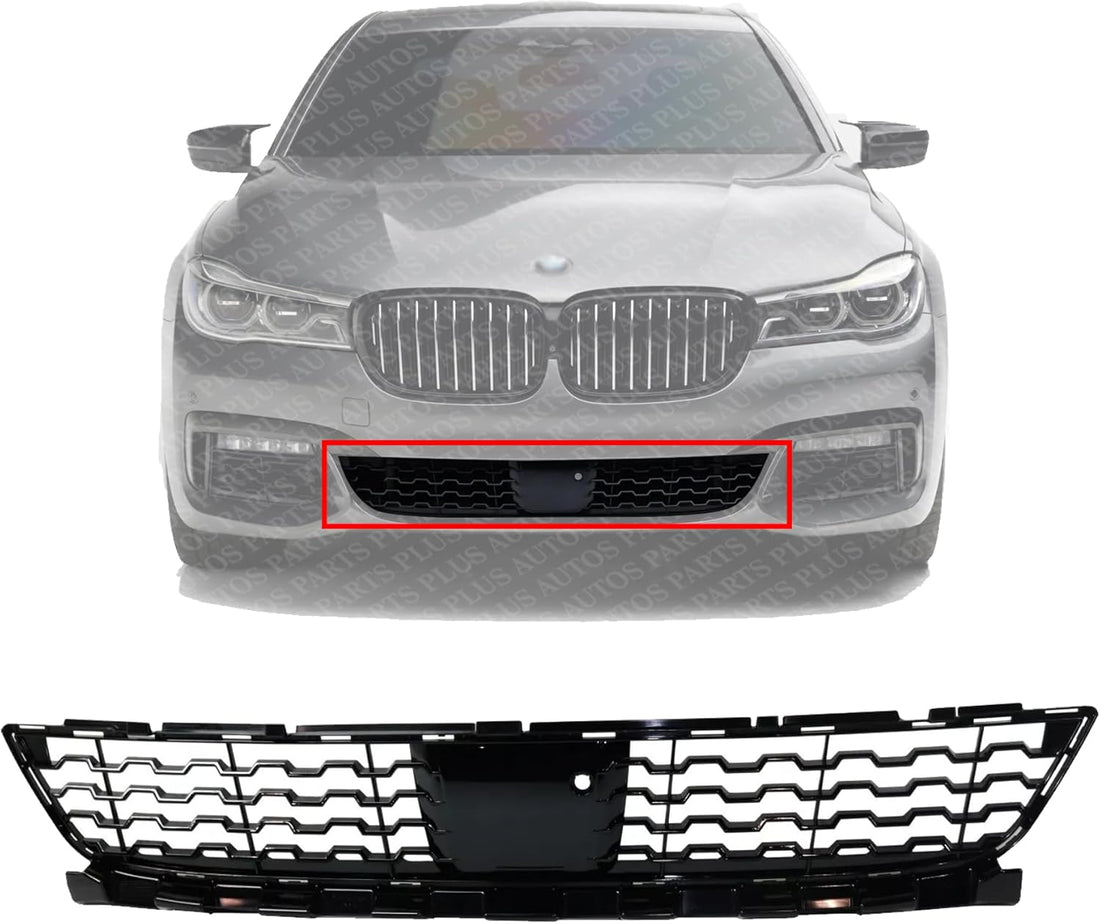 Front Bumper Center Grille Plastic Direct Replacement Compatible With 2016-2018 BMW 7-Series BM1036186 51118061124