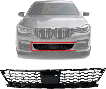 Front Bumper Center Grille Plastic Direct Replacement Compatible With 2016-2018 BMW 7-Series BM1036186 51118061124
