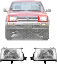 Set Of 2 Front Headlight Assembly Halogen Right Passenger & Left Driver Side Direct Replacement Compatible With 1993-1998 Toyota T100 TO2502119 TO2503119 8115034010 8111034010
