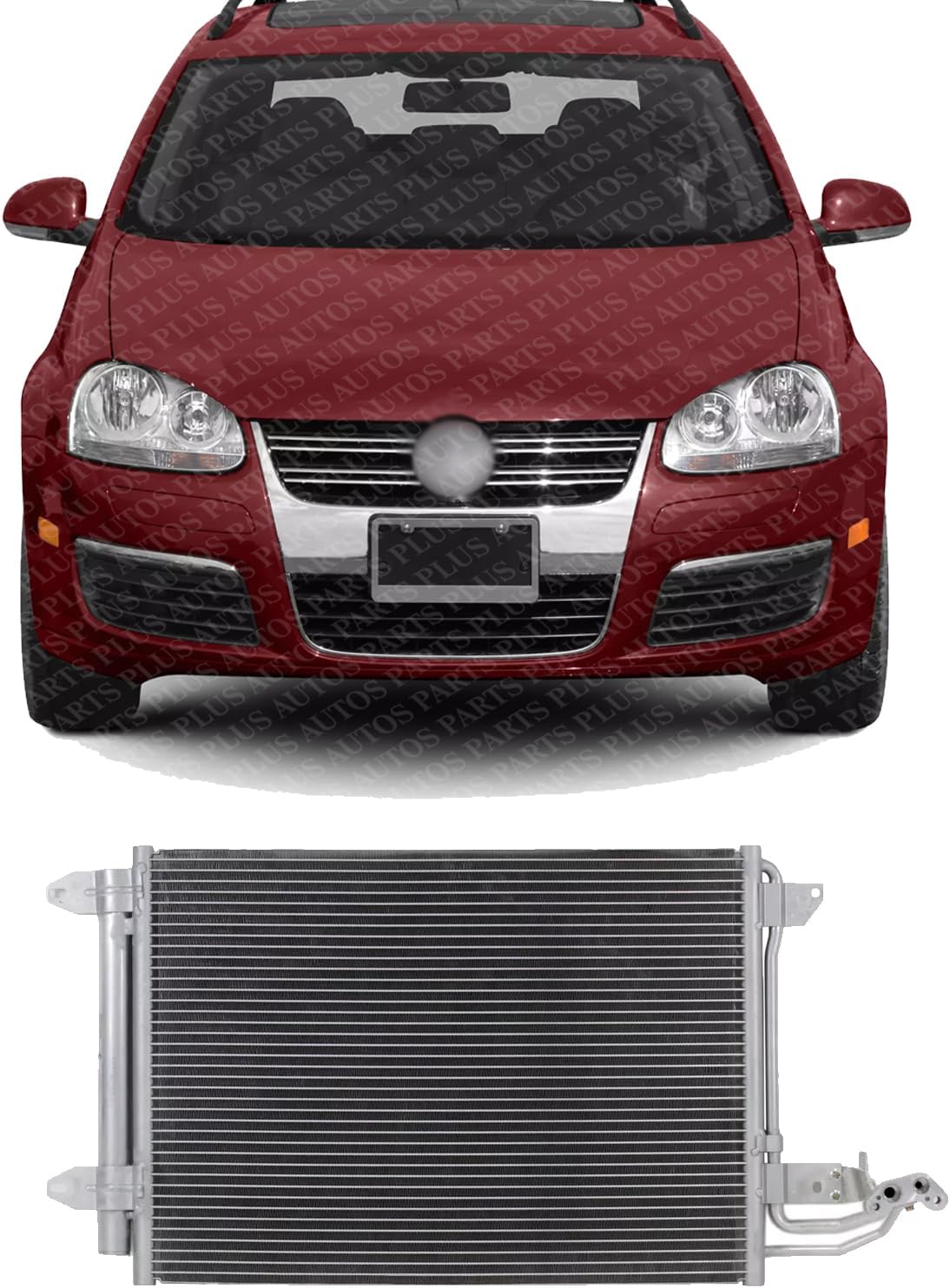 Front AC Condenser Aluminum Core Direct Replacement Compatible With 2005-2010 Volkswagen Jetta / 2008-2015 Audi TT AU3030129 1K0820411Q