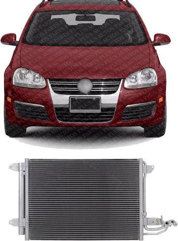 Front AC Condenser Aluminum Core Direct Replacement Compatible With 2005-2010 Volkswagen Jetta / 2008-2015 Audi TT AU3030129 1K0820411Q