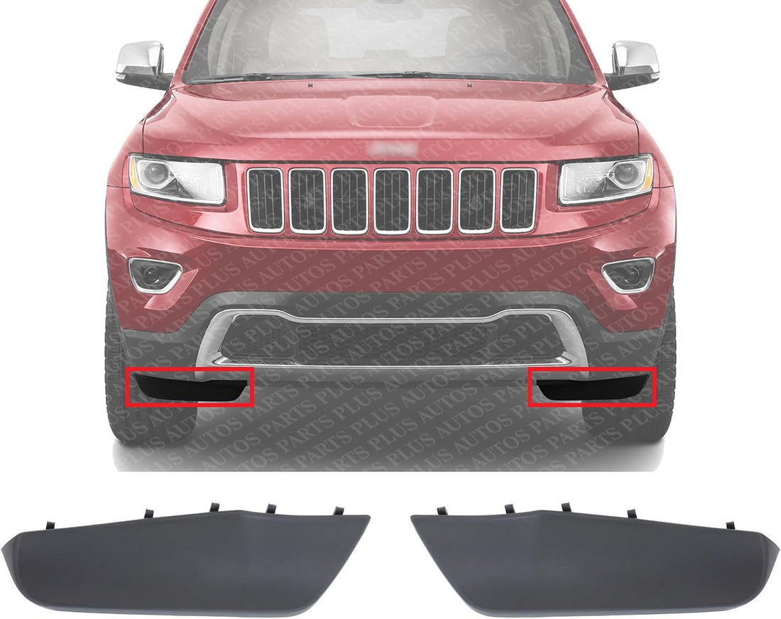 Set Of 2 Front Bumper Trim Textured Right Passenger & Left Driver Side Direct Replacement Compatible With 2011-2016 Jeep Grand Cherokee CH1088100 CH1089101 CH1089100 68078296AA