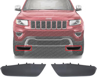 Set Of 2 Front Bumper Trim Textured Right Passenger & Left Driver Side Direct Replacement Compatible With 2011-2016 Jeep Grand Cherokee CH1088100 CH1089101 CH1089100 68078296AA