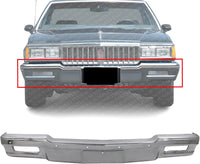 Front Bumper Face Bar Chrome Without Molding Holes Direct Replacement Compatible With 1983-1986 Pontiac Parisienne / 1980-1985 Chevrolet Impala / 1980-1990 Caprice GM1002156 14083891