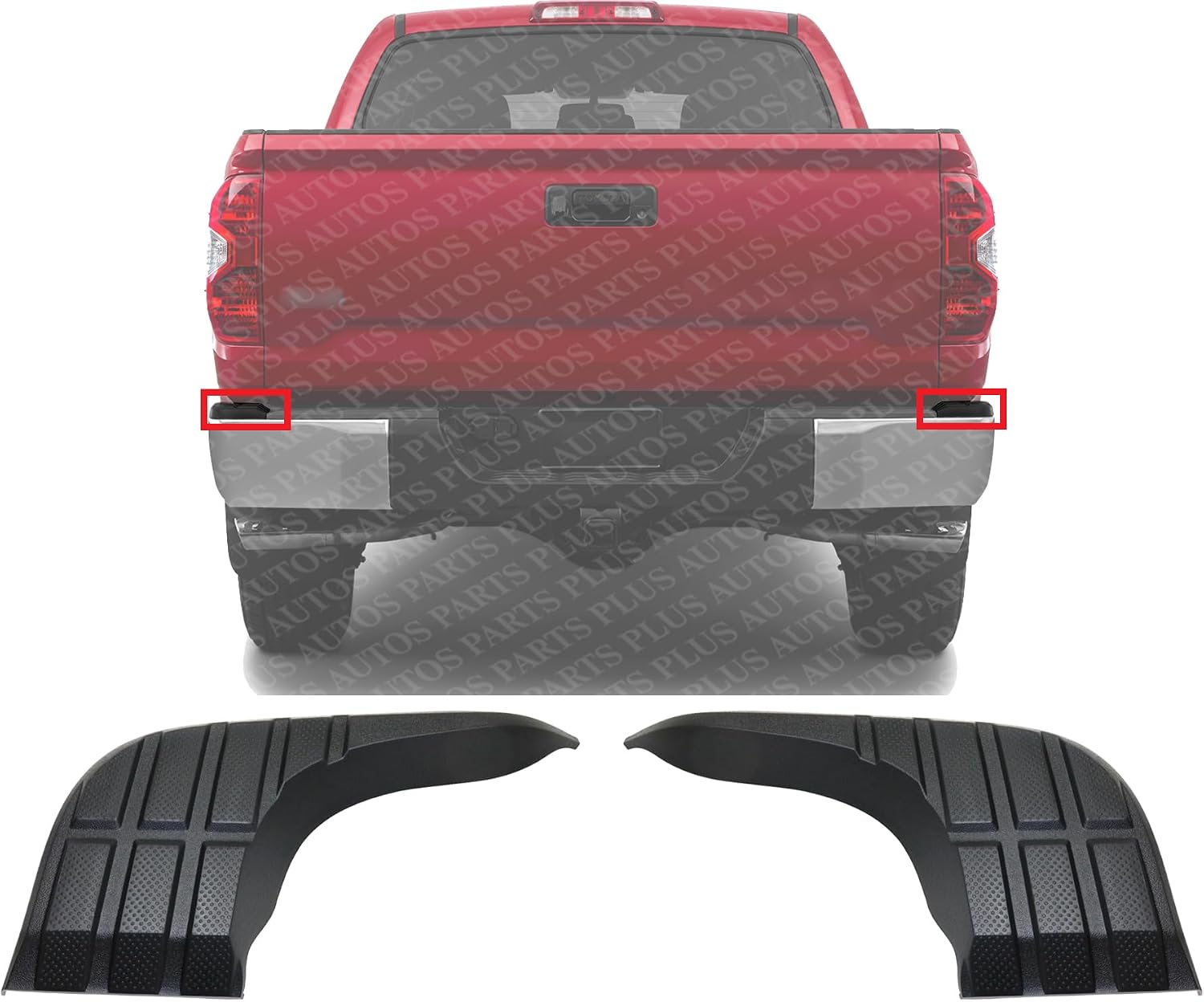 Set of 2 Rear Bumper Outer Step Pad Plastic Right Passenger & Left Driver Side Direct Replacement Compatible with 2014-2021 Toyota Tundra TO1197102 TO1196102 521630C070 521640C060