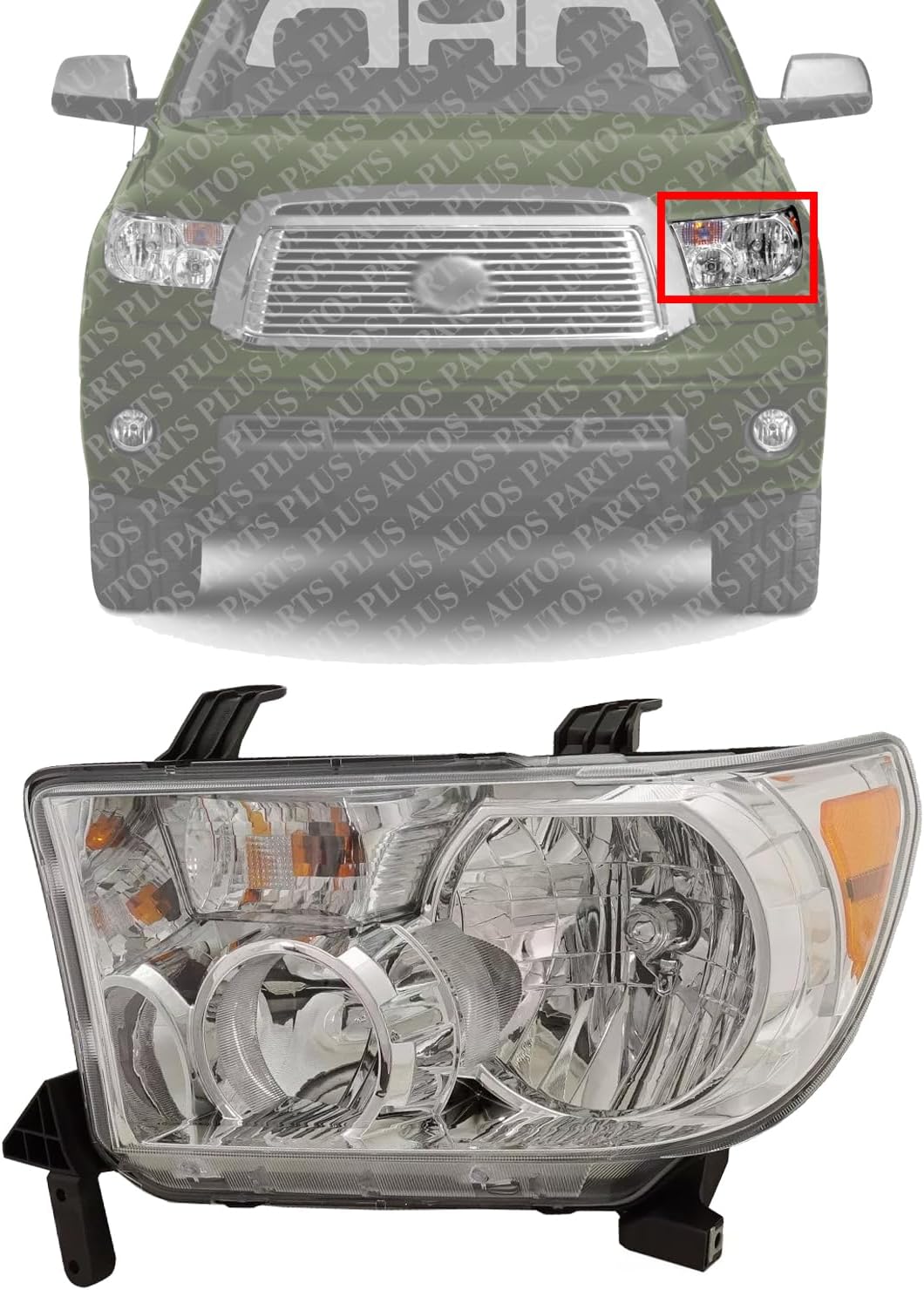Front Head Light Assembly Left Driver Side Direct Replacement Compatible With 2009-2013 Toyota Tundra TO2502194 811500C070