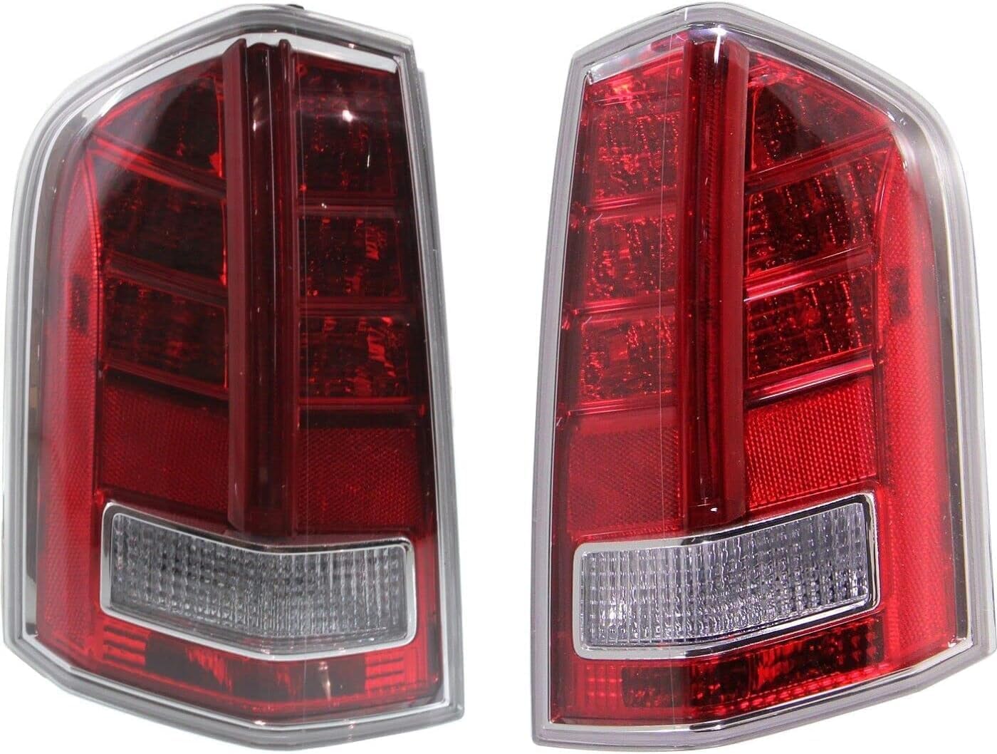 Set Of 2 Tail Light Assembly With Red Accent Right passenger Left Driver Side Direct Replacement Compatible With 2011-2013 Chrysler 300 68042170AE-PFM 68042171AE-PFM