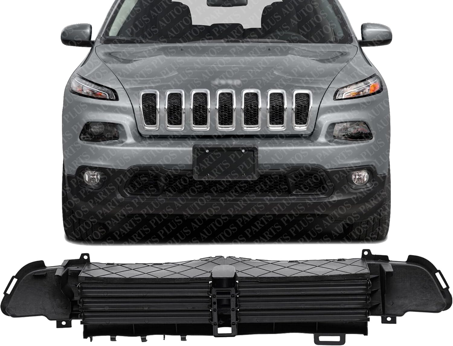 Front Upper Active Grille Shutter Without Motor Direct Replacement Compatible With 2014-2018 Jeep Cherokee CH1206101 68246267AB