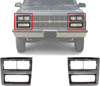 Set Of 2 Front Head Light Bezel Left Driver & Right Passenger Side Direct Replacement Compatible With 1989 R2500 / 1989-1991 R3500 GM2513162 GM2512161 15628670 15628669