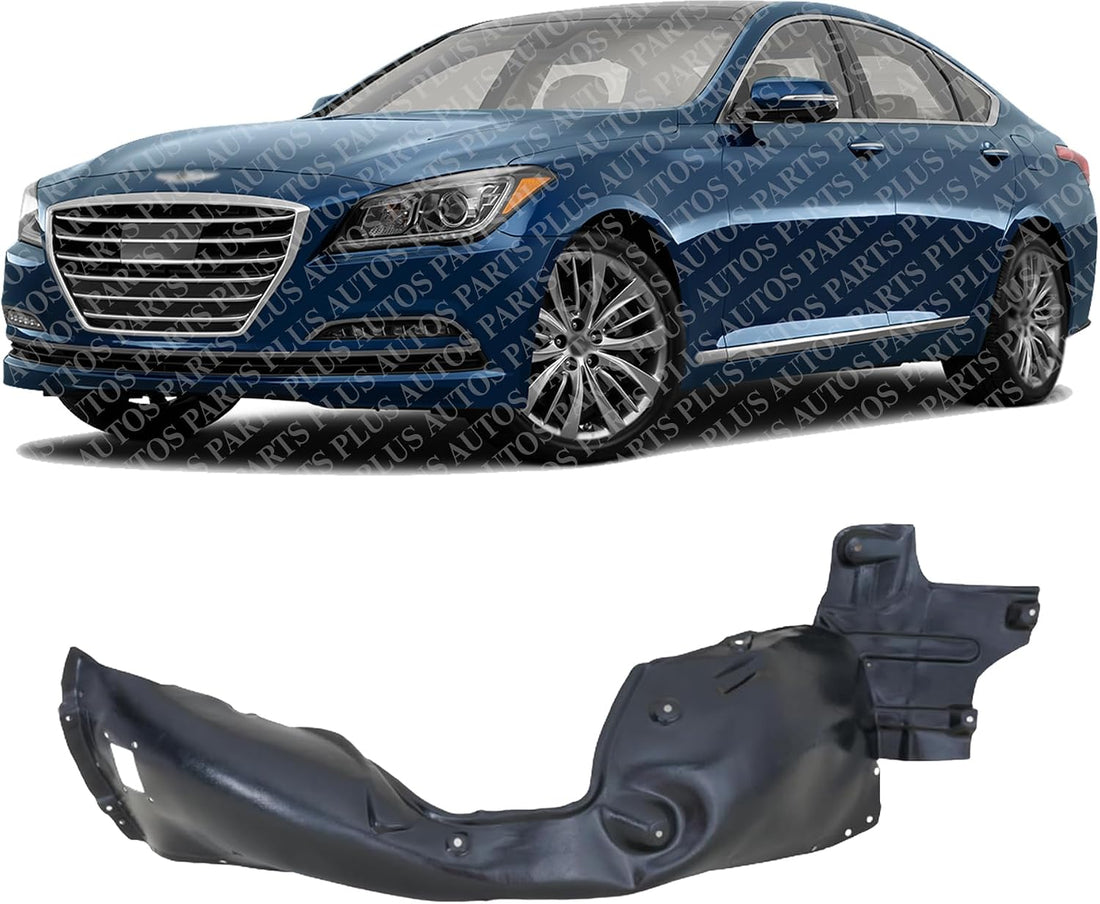 Front Fender Liner Left Driver Side Direct Replacement Compatible With 2015-2016 Hyundai Genesis / 2017 G80 HY1248175 86811B1100