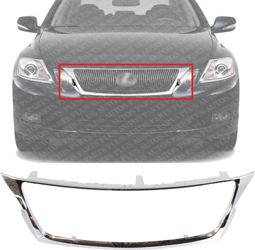 Front Grille Molding Chrome Direct Replacement Compatible With 2008-2011 Lexus GS350 GS450H GS460 LX1210102 5271130250