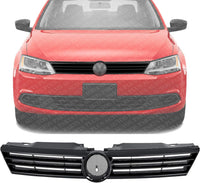 Front Grille Assembly Primed Shell And Insert Plastic Direct Replacement Compatible With 2011-2014 Volkswagen Jetta VW1200151 5C6853651QWA