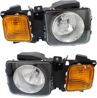 Set Of 2 Front Head Light Assembly Halogen Left Driver & Right Passenger Side 2006-2010 Hummer H3 / 2009-2010 H3T HU2502100 HU2503100 15951163 15951164