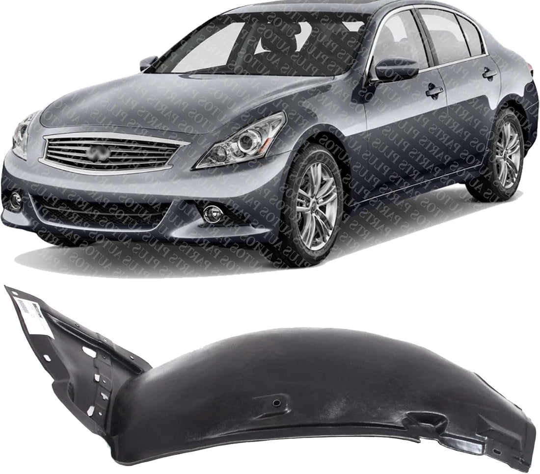 Front Section Fender Liner Left Driver Side Direct Replacement Compatible With 2007-2008 Infiniti G35 / 2009-2013 G37 IN1248119 63845JK30A