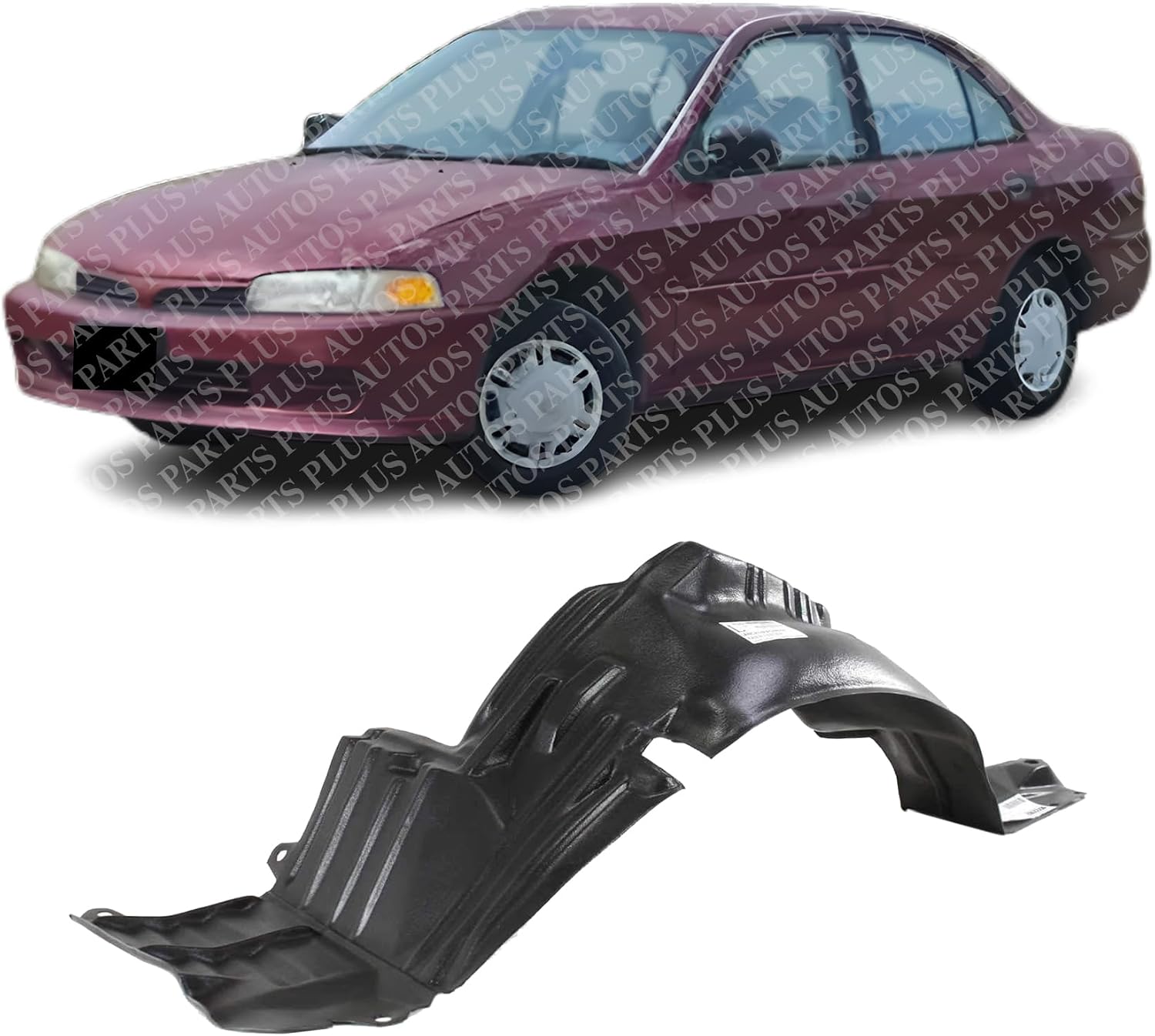 Front Fender Liner Left Driver Side Direct Replacement Compatible with 1997-2002 Mitsubishi Mirage MI1248101 MR241357