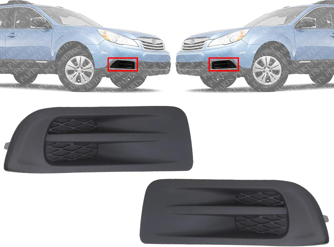 Set Of 2 Front Fog Light Cover Textured Left Driver & Right Passenger Side Direct Replacement Compatible With 2010-2012 Subaru Outback SU1039102 SU1038102 57731AJ54A 57731AJ55A
