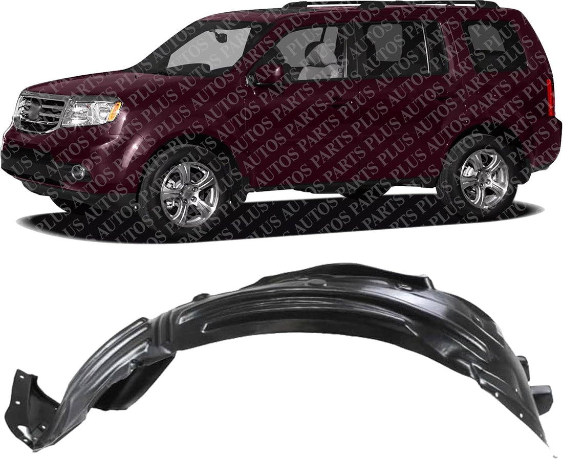 Front Fender Liner Left Driver Side Direct Replacement Compatible With 2012-2015 Honda Pilot HO1248153 74151SZAA50