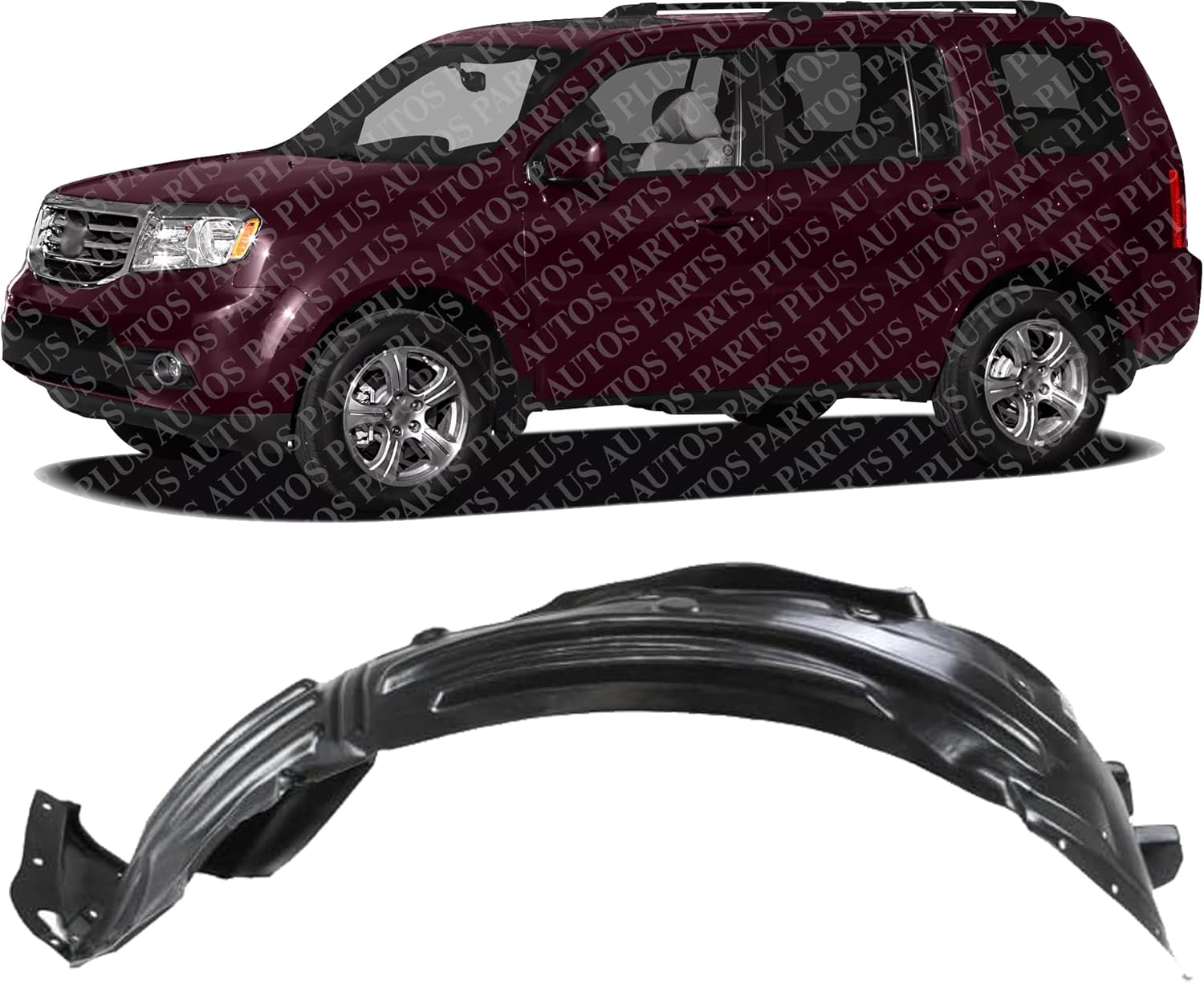 Front Fender Liner Left Driver Side Direct Replacement Compatible With 2012-2015 Honda Pilot HO1248153 74151SZAA50
