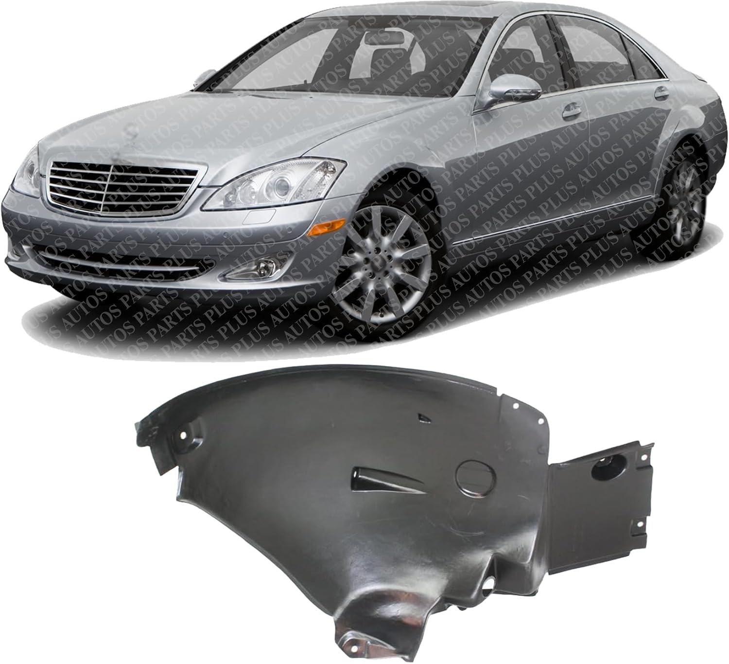 Front Fender Liner Rear Section Left Driver Side Direct Replacement Compatible With 2007-2013 Mercedes Benz S-Class MB1248144 2216900530