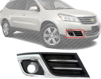 Front Fog Light Molding Textured Right Passenger Side With Chrome Trim Direct Replacement Compatible With 2013-2017 Chevrolet Traverse GM1039150 22817941