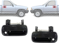 Set of 2 Front Exterior Door Handle Smooth Black Left Driver & Right Passenger Side Direct Replacement Compatible with 1989-1995 Toyota Pickup / 1990-1995 4Runner ‎6921089110-PFM