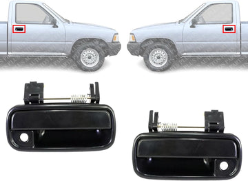 Set of 2 Front Exterior Door Handle Smooth Black Left Driver & Right Passenger Side Direct Replacement Compatible with 1989-1995 Toyota Pickup / 1990-1995 4Runner ‎6921089110-PFM