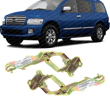 Set of 2 Front Hood Hinge Steel Right Passenger & Left Driver Side Direct Replacement Compatible with 2004-2010 Infiniti QX56 / 2004-2015 Nissan Armada/Titan IN1236103 IN1236104