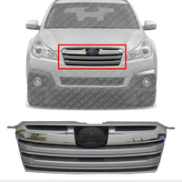 Front Grille Textured Shell And Insert With Chrome & Silver Molding Direct Replacement Compatible With 2013-2014 Subaru Outback SU1200152 62256JG000