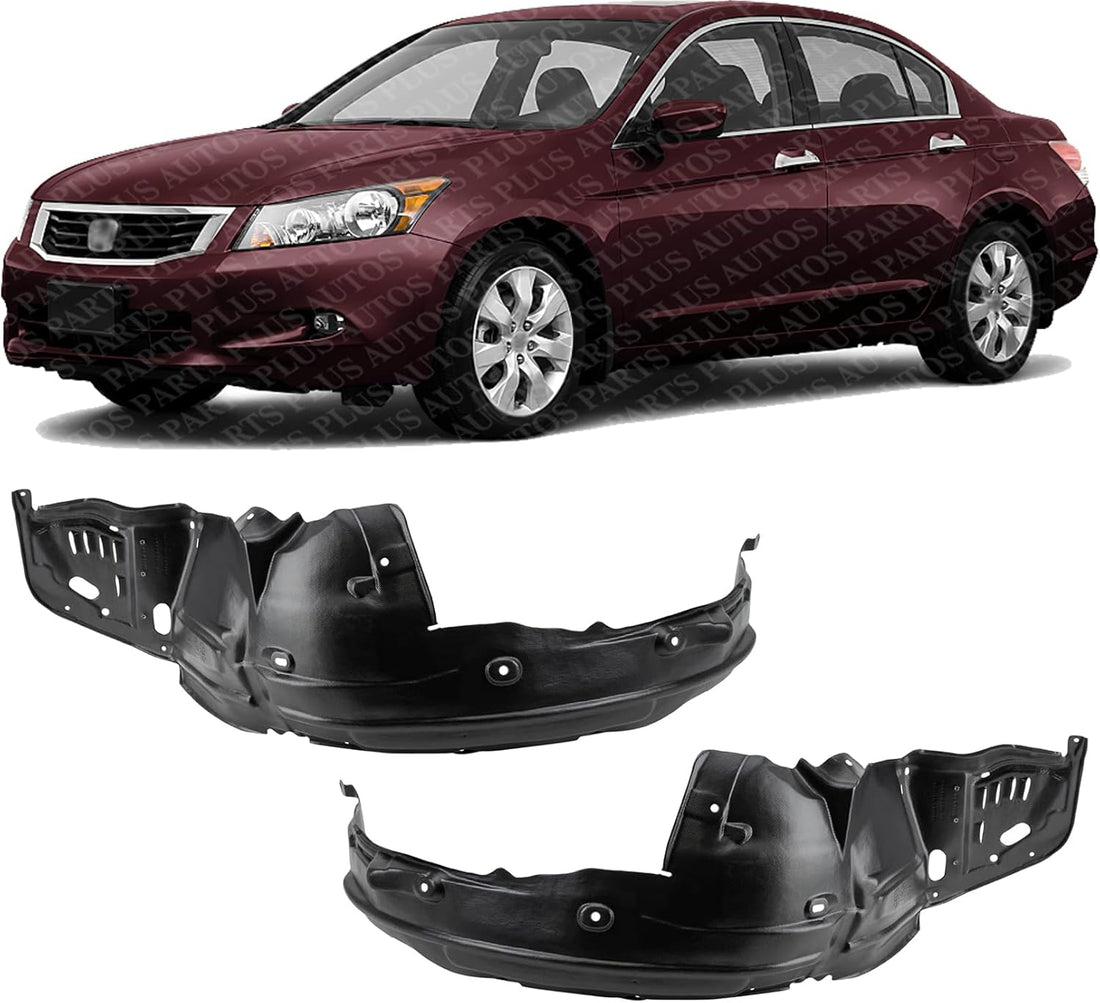 Set Of 2 Front Fender Liner Right Passenger & Left Driver Side Direct Replacement Compatible With 2008-2012 Honda Accord HO1249131 HO1248131 74100TE0A01 74150TE0A01