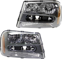 Set Of 2 Front Head Light Composite Assembly Right Passenger & Left Driver Side Direct Replacement Compatible With 2002-2009 Chevrolet Trailblazer GM2503213 GM2502213 25970915
