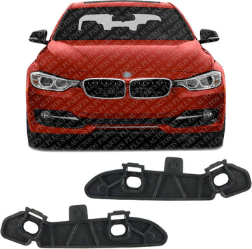 Set Of 2 Front Bumper Reinforcement Bracket Left Driver & Right Passenger Side Direct Replacement Compatible With 2012-2019 BMW 3-Series BM1043105 BM1042105 51117279712 51117279711