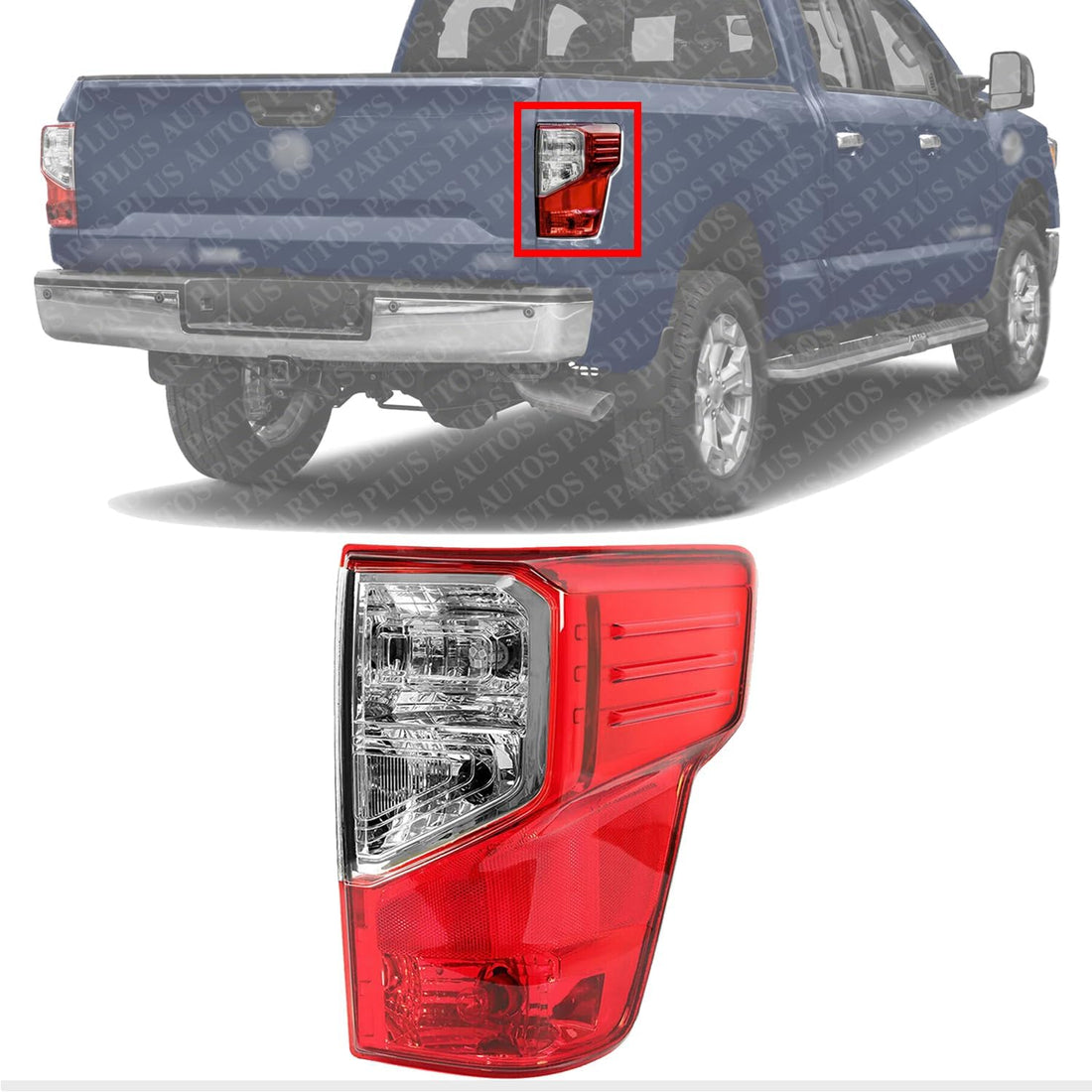 AUTOS PARTS PLUS Tail Light Assembly Right Passenger Side Direct Replacement Compatible With 2017-2023 Nissan Titan / 2016-2023 XD NI2801213 26550EZ23D