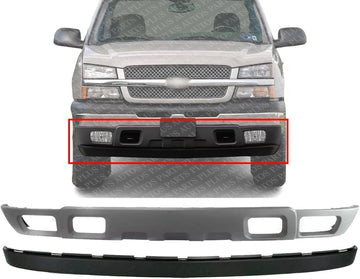 Front Bumper Lower Valance Air Deflector Gray + Extension Textured Direct Replacement Compatible With 2003-2006 Chevrolet Silverado / 2005-2006 Avalanche GM1092173 GM1092200 10367213