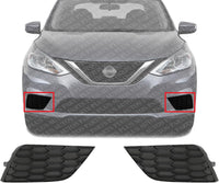 Set Of 2 Front Fog Light Cover Left Driver & Right Passenger Side Direct Replacement Compatible With 2016-2019 Nissan Sentra NI1039142 NI1038142 622564AF0B 622564AF0B