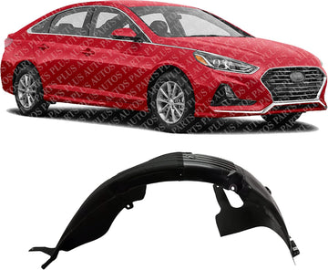 Front Fender Liner Right Passenger Side Direct Replacement Compatible With 2018-2019 Hyundai Sonata HY1249179 86812C2500