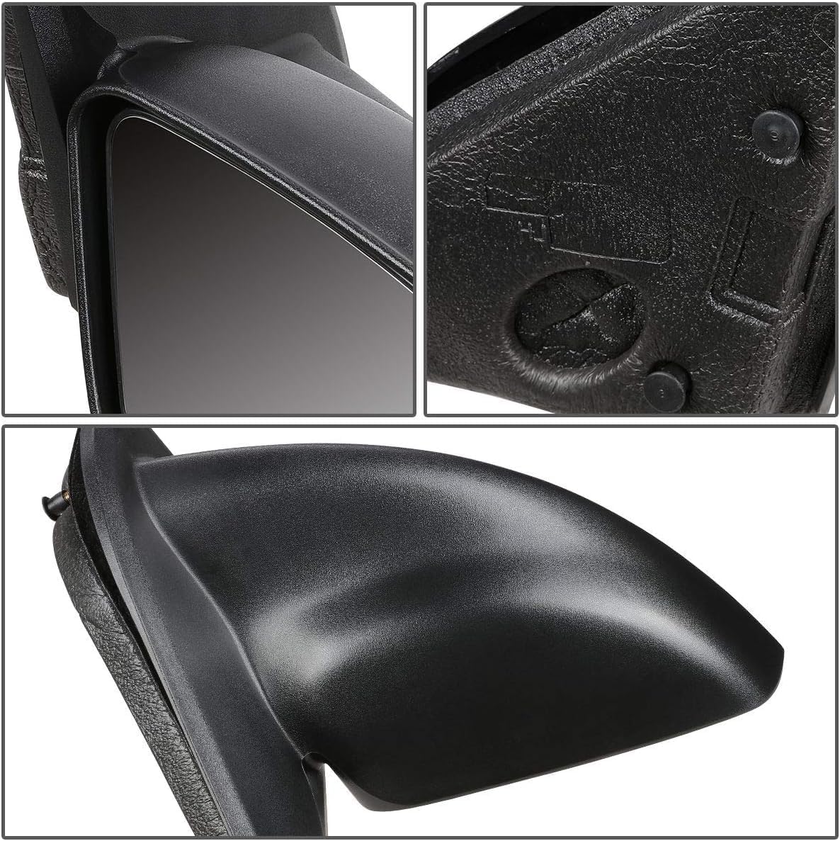 Front Mirror Manual Adjust Non-Heated Textured Right Passenger Side Direct Replacement Compatible With 2003-2007 Saturn Ion GM1321266 22726677