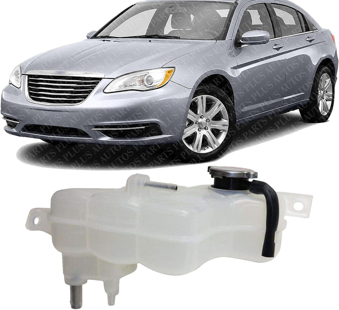 Front Coolant Reservoir Radiator Spare Tank With Cap Direct Replacement Compatible With 2007-2010 Chrysler Sebring / 2008-2014 Dodge Avenger CH3014148 5058511AE-PFM