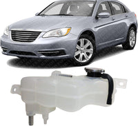 Front Coolant Reservoir Radiator Spare Tank With Cap Direct Replacement Compatible With 2007-2010 Chrysler Sebring / 2008-2014 Dodge Avenger CH3014148 5058511AE-PFM