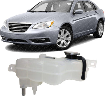 Front Coolant Reservoir Radiator Spare Tank With Cap Direct Replacement Compatible With 2007-2010 Chrysler Sebring / 2008-2014 Dodge Avenger CH3014148 5058511AE-PFM