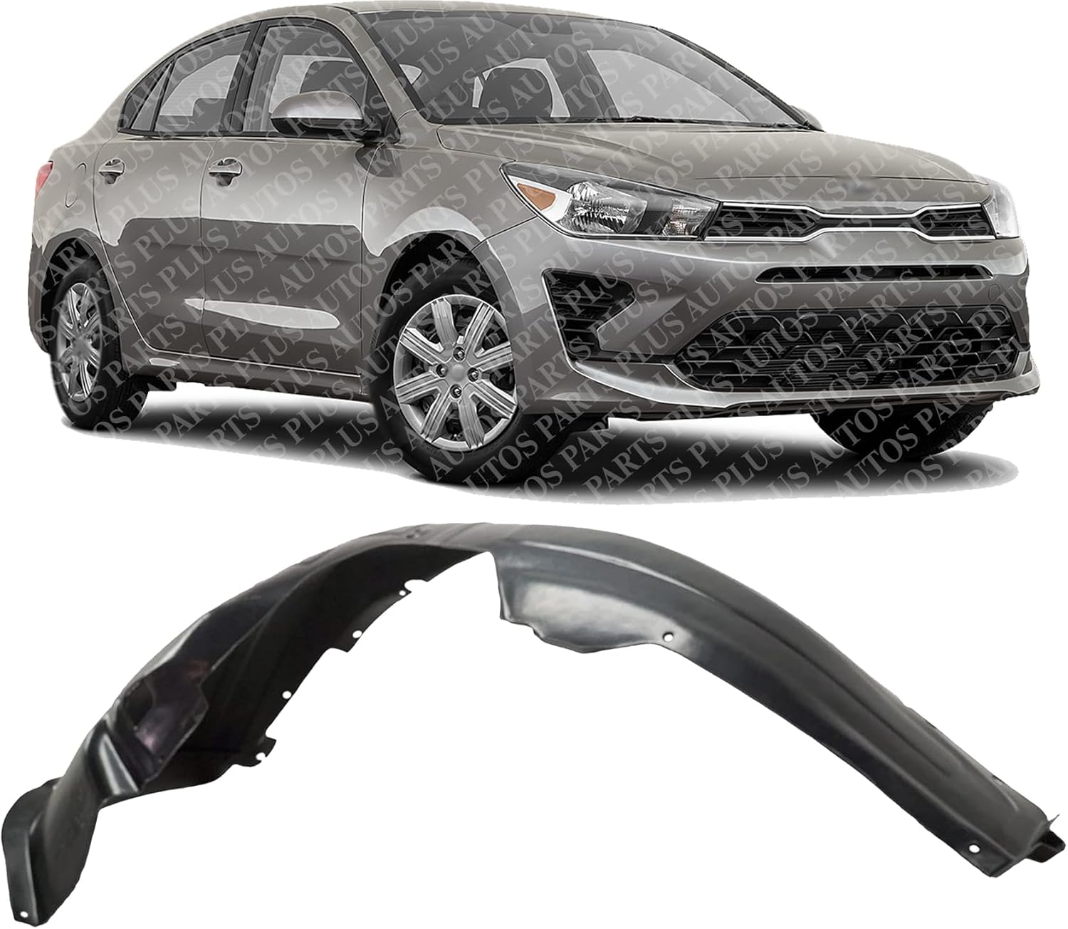 Front Fender Liner Right Passenger Side Direct Replacement Compatible with 2018-2023 Kia Rio KI1249157 86812H9000